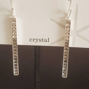 Sparkle Allure Earrings Silver Plate with Ombre Crystals from Clear to Black NWT
